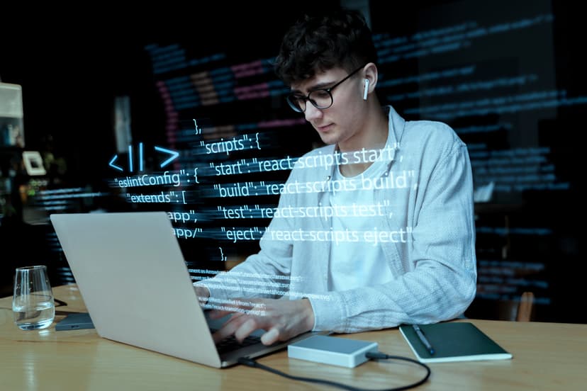 Developer working on software product code